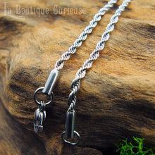 Laden Sie das Bild in den Galerie-Viewer, Chaîne acier inoxydable maille corde torsade courte homme et femme. Chaîne pendentif  collier en acier solide sans allergies ne rouille pas Toulouse