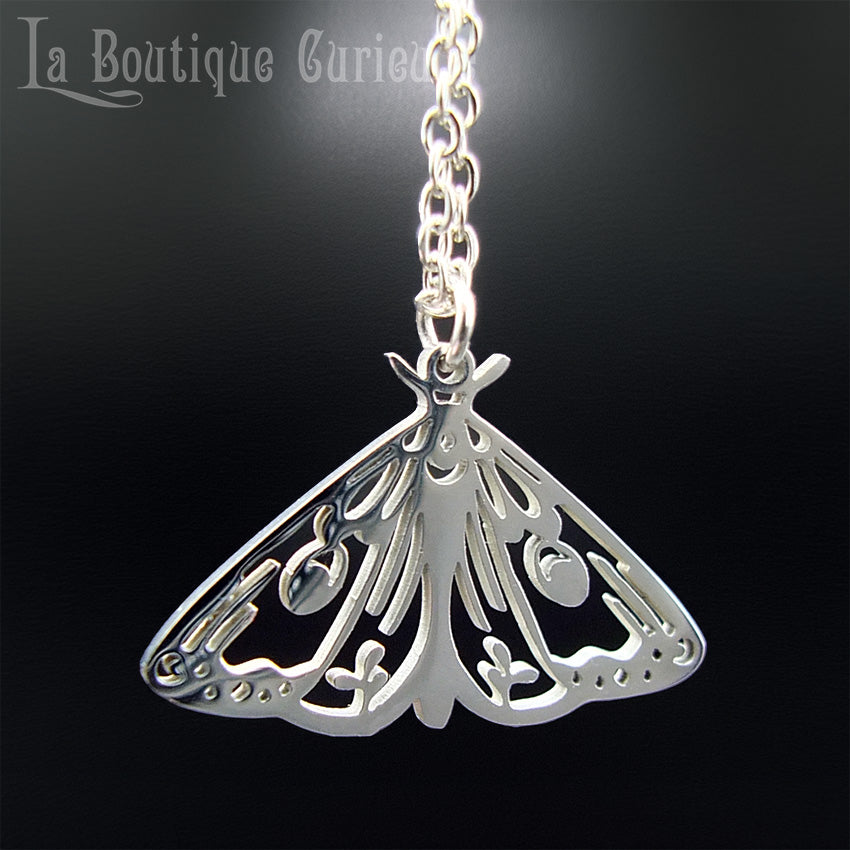 Collier Papillon 3D En Acier Inoxydable - Pendentif Argenté Pour Femme