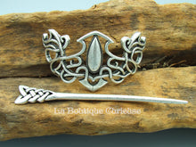Load image into Gallery viewer, Metal Celtic pattern hair clip