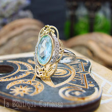 Load image into Gallery viewer, Bague style art nouveau imitation aigue-marine