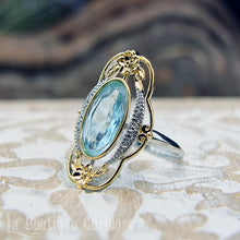 Load image into Gallery viewer, Bague style art nouveau imitation aigue-marine