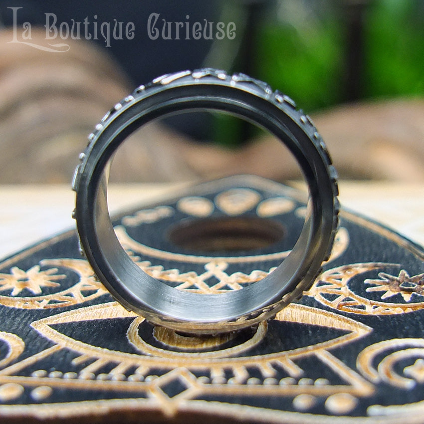 Bague Homme Noeud Celtique 8mm - Acier Inoxydable, Tournante Anti-Stress - Epinki