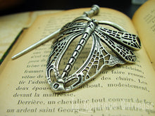 Load image into Gallery viewer, Barrette métal libellule style art nouveau
