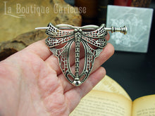 Load image into Gallery viewer, Barrette métal libellule style art nouveau