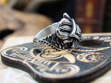 Charger l'image dans la galerie, Bague Oeil plume de paon en acier taille 69 FR / 13 US