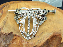 Load image into Gallery viewer, Barrette métal libellule style art nouveau