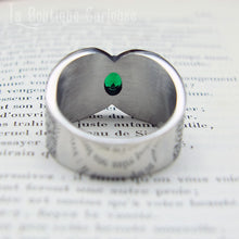 Load image into Gallery viewer, Bague celte druidique pagan pour sorcière ou sorcier protection et magie verte wicca France