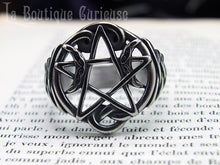 Laden Sie das Bild in den Galerie-Viewer, Bague gothique pentagramme protection sorcière rituel