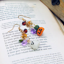 Charger l&#39;image dans la galerie, Boucles d&#39;oreilles pendantes gothiques mignonnes pour Halloween fantôme et citrouille déguisement femme Toulouse France