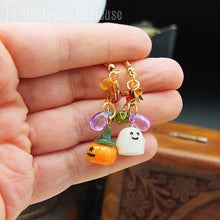 Load image into Gallery viewer, Boucles d&#39;oreilles pendantes gothiques mignonnes pour Halloween fantôme et citrouille déguisement femme Toulouse France