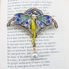 Laden Sie das Bild in den Galerie-Viewer, broche or et perle style retro art nouveau