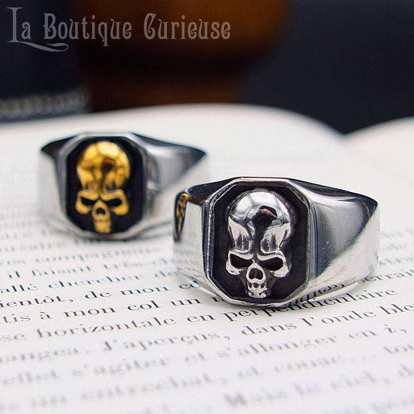 Bague homme gothique argent | Bijou en crâne de soldat Bague homme gothique argent | Bijou en crâne de soldat