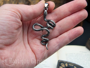 Pendentif serpent Nahash en acier