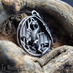 Pendentif dragon en acier inoxydable