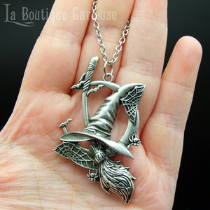 Pendentif + chaîne chapeau de sorcière
