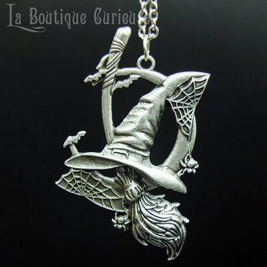 Pendentif + chaîne chapeau de sorcière
