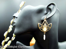 Load image into Gallery viewer, Lotus art nouveau earrings