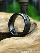 Load image into Gallery viewer, Matt and shiny black tungsten ring