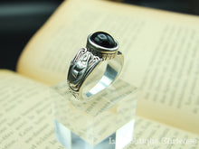 Load image into Gallery viewer, Medieval onyx guardian angel ring