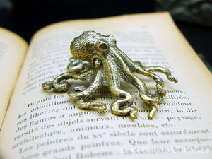 Oktopus-Figur aus massivem Messing
