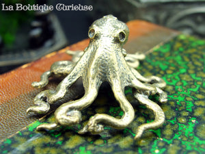 Oktopus-Figur aus massivem Messing