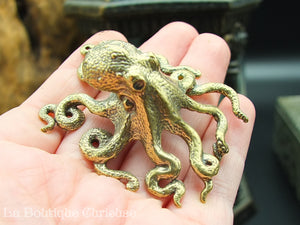 Solid brass octopus figurine
