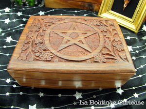 Pentacle wooden altar or tarot box