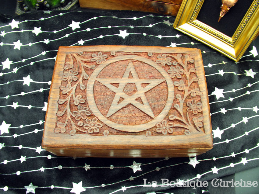 Pentacle wooden altar or tarot box