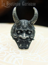 Load image into Gallery viewer, Bague acier démon japonais Oni